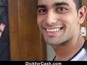 Shy latin straight guy barebacked on camera for money